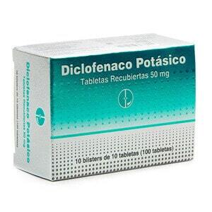 Diclofenaco Potasico 50mg 100 tabletas