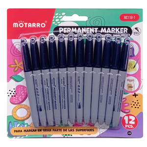 Marcadores permanentes negros x12