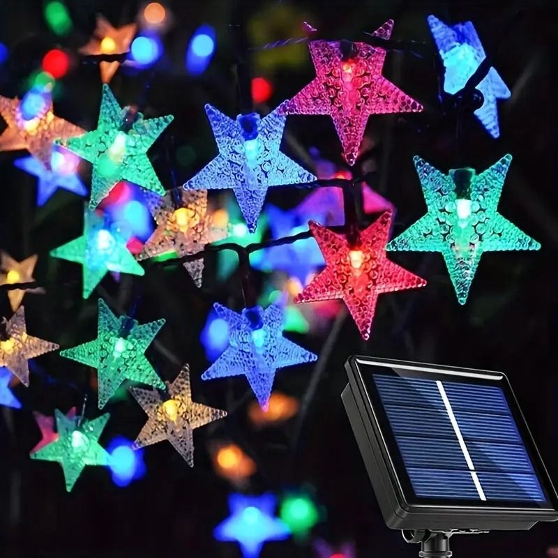 Luces LED de estrellas solares 6mts colores
