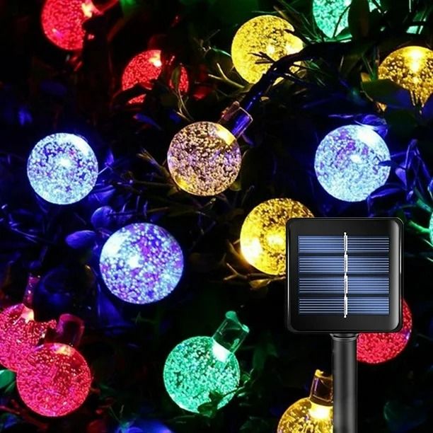 Luces LED solares esfera 6 mts de colores