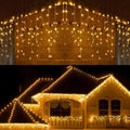 Luces LED tipo cascada 10 metros amarillas