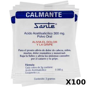 Calmante acido acetilsalicilico 100 sobres