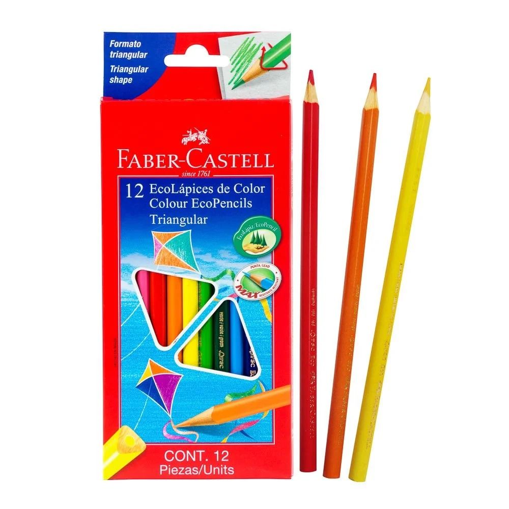 Crayones de madera 12 colores largos