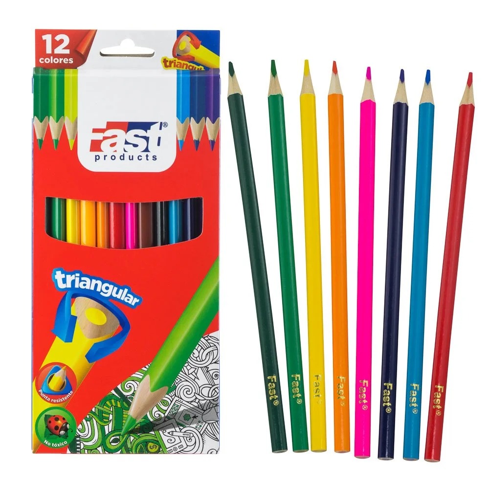 Crayones de madera 12 colores largos