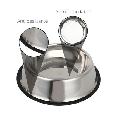Plato de Acero Inoxidable Mascotas