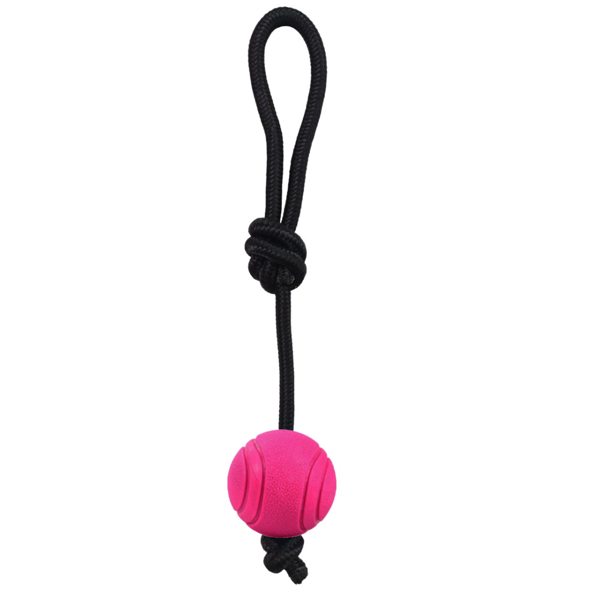 Juguete de pelota texturizada con lazo FEM