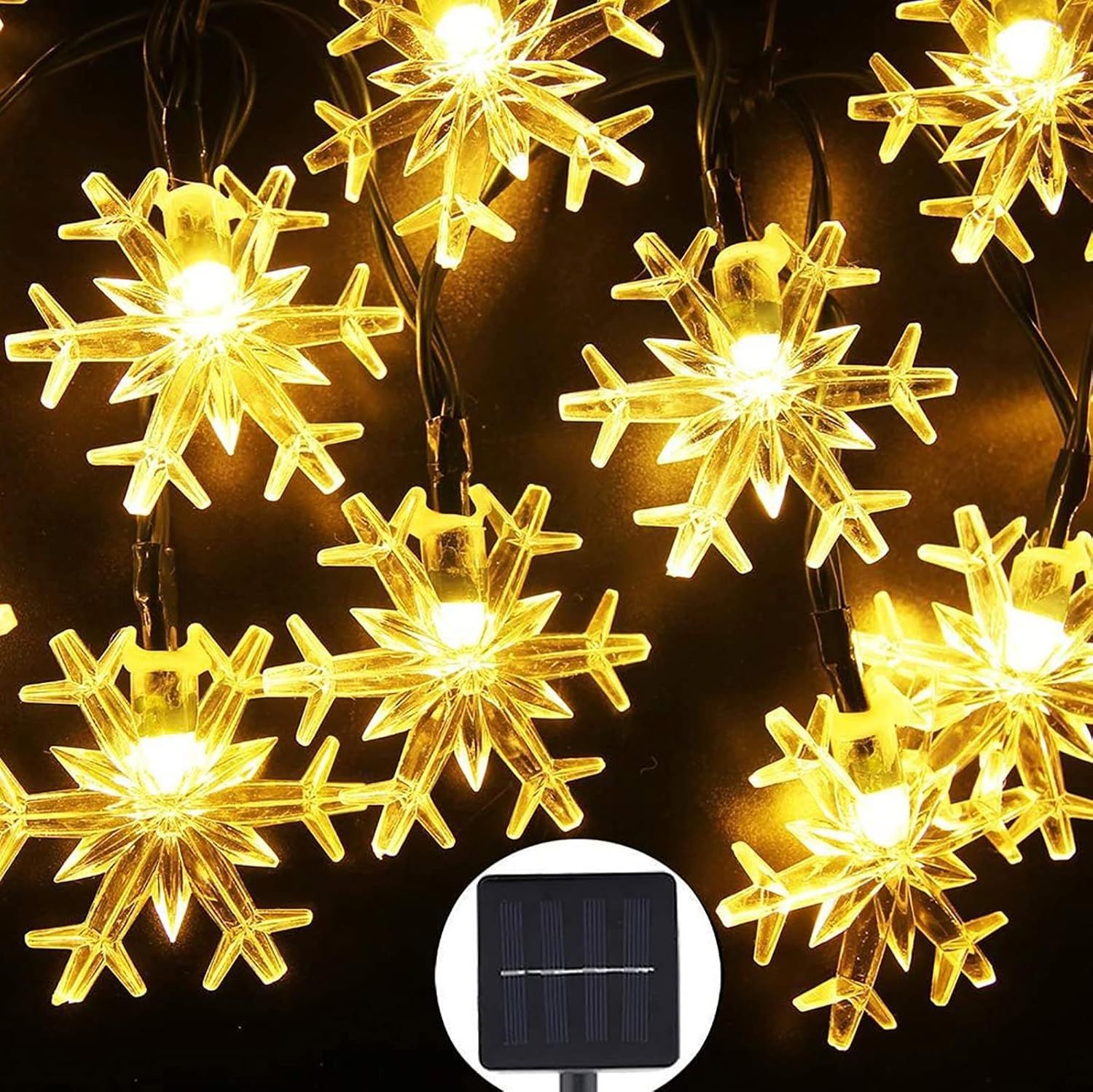Luces LED solares 6 metros amarillas