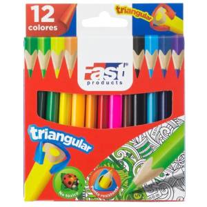 Crayon de madera 12 colores corto