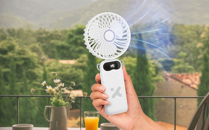 Ventilador recargable con 6 velocidades
