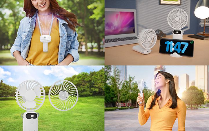 Ventilador recargable con 6 velocidades