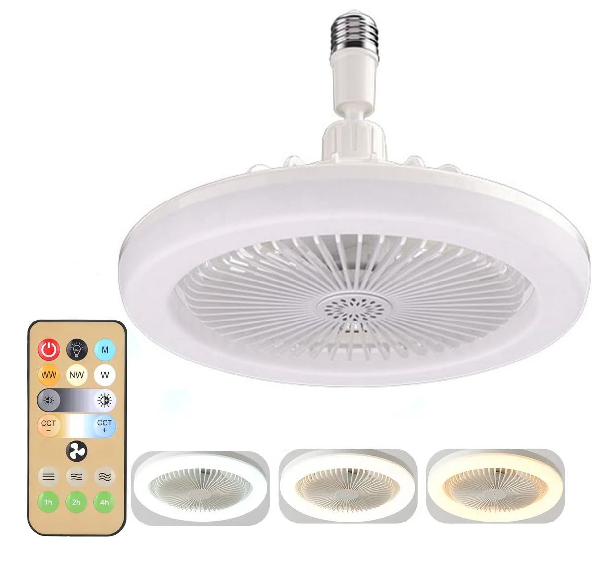Ventilador con bombilla LED