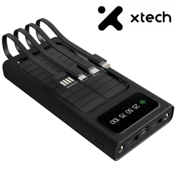 Power bank solar 10000mah + 4 cables
