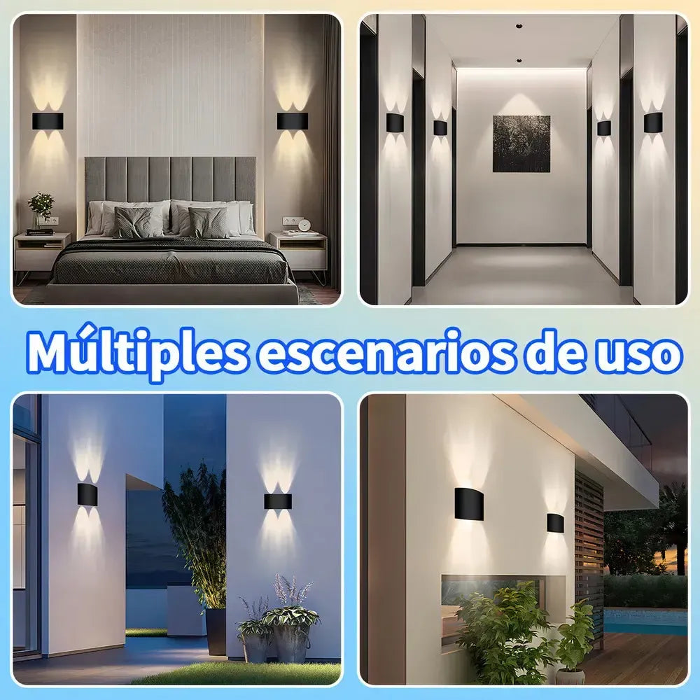 Luz solar LED para pared blanca