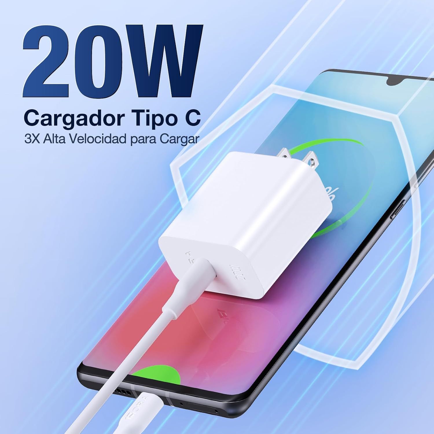 Cargador tipo C 20W + cable