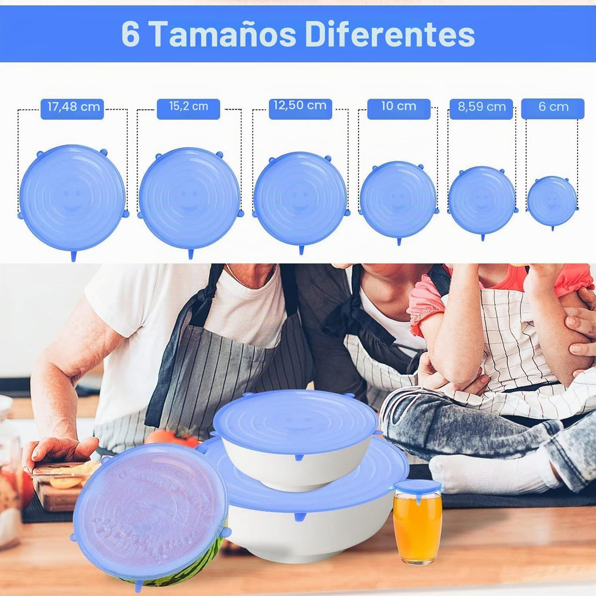 Tapaderas de silicon 6 unidades