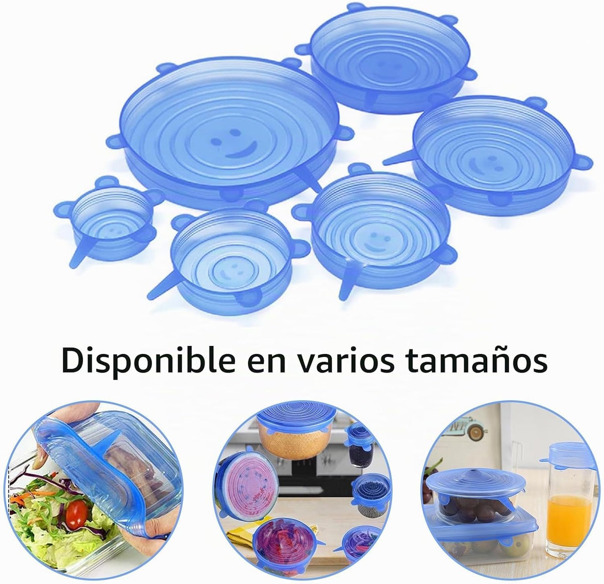 Tapaderas de silicon 6 unidades