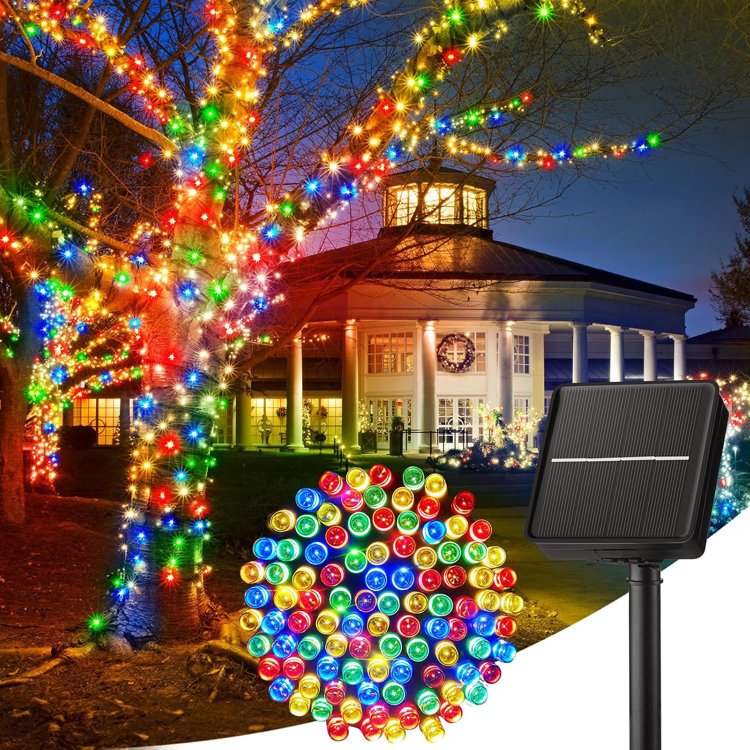 Luces LED solares colores 11 metros