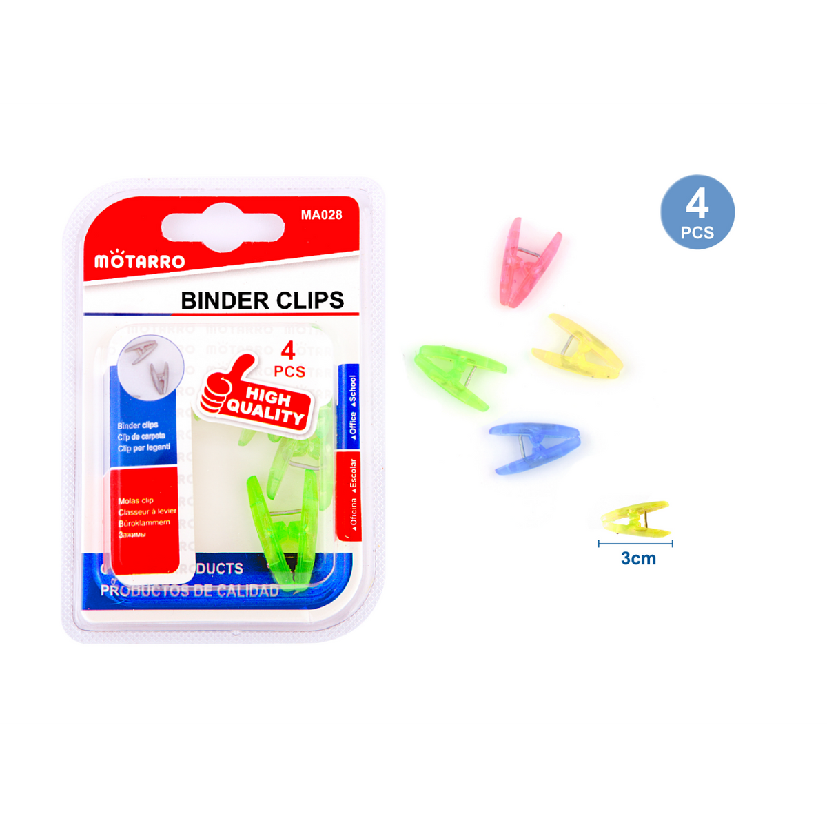 Clip para carpetas 4 unidades