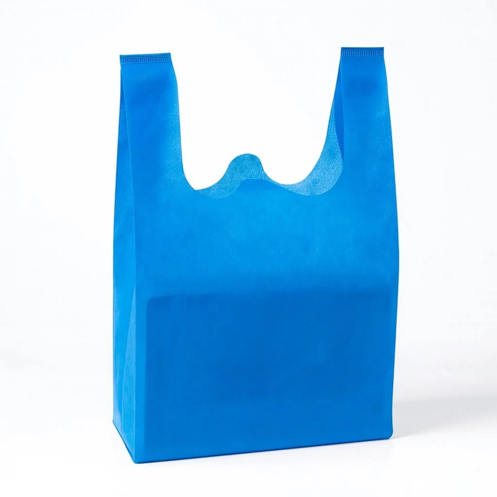 Bolsa de tela reusable mediana azul