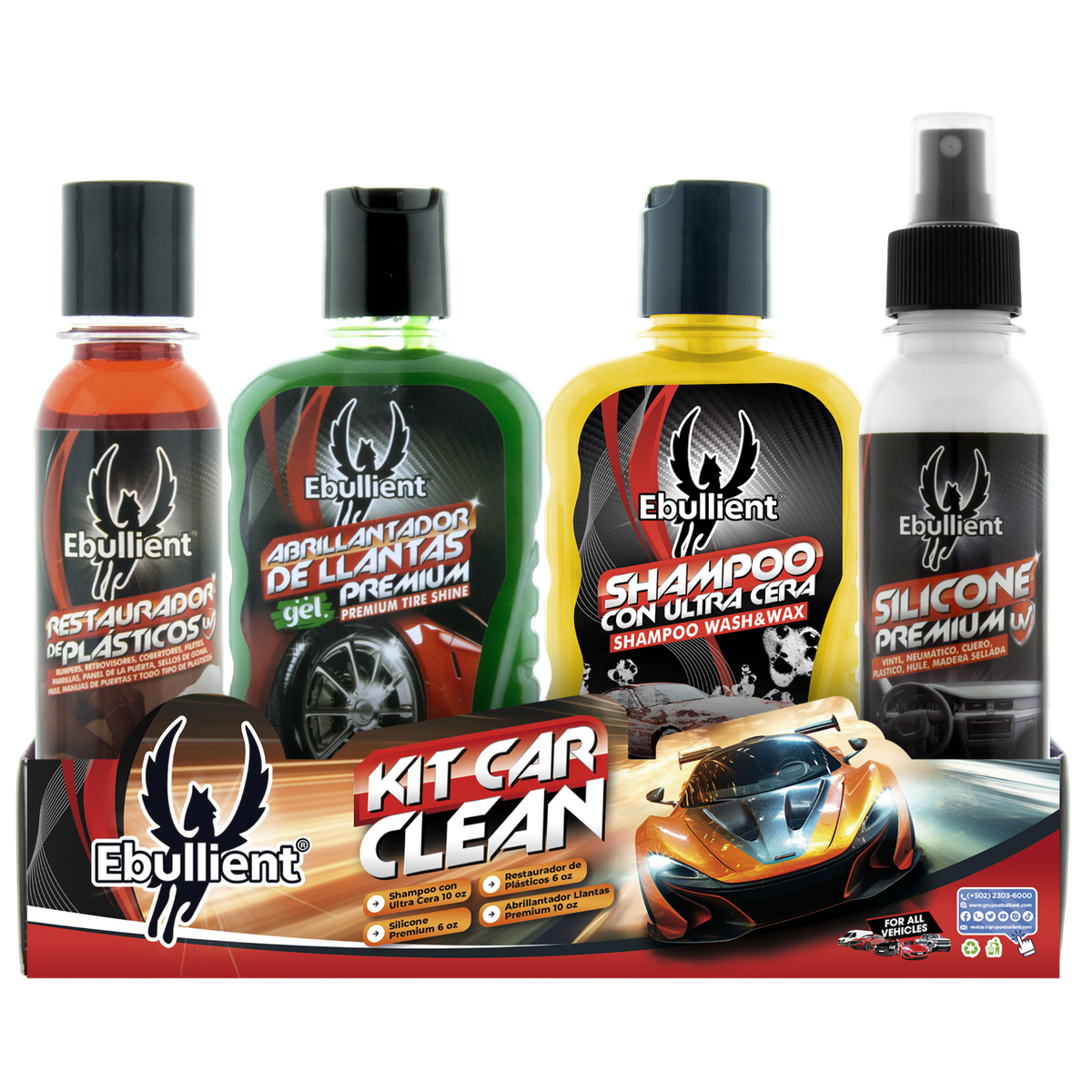 KIT para limpieza de carro 4 piezas