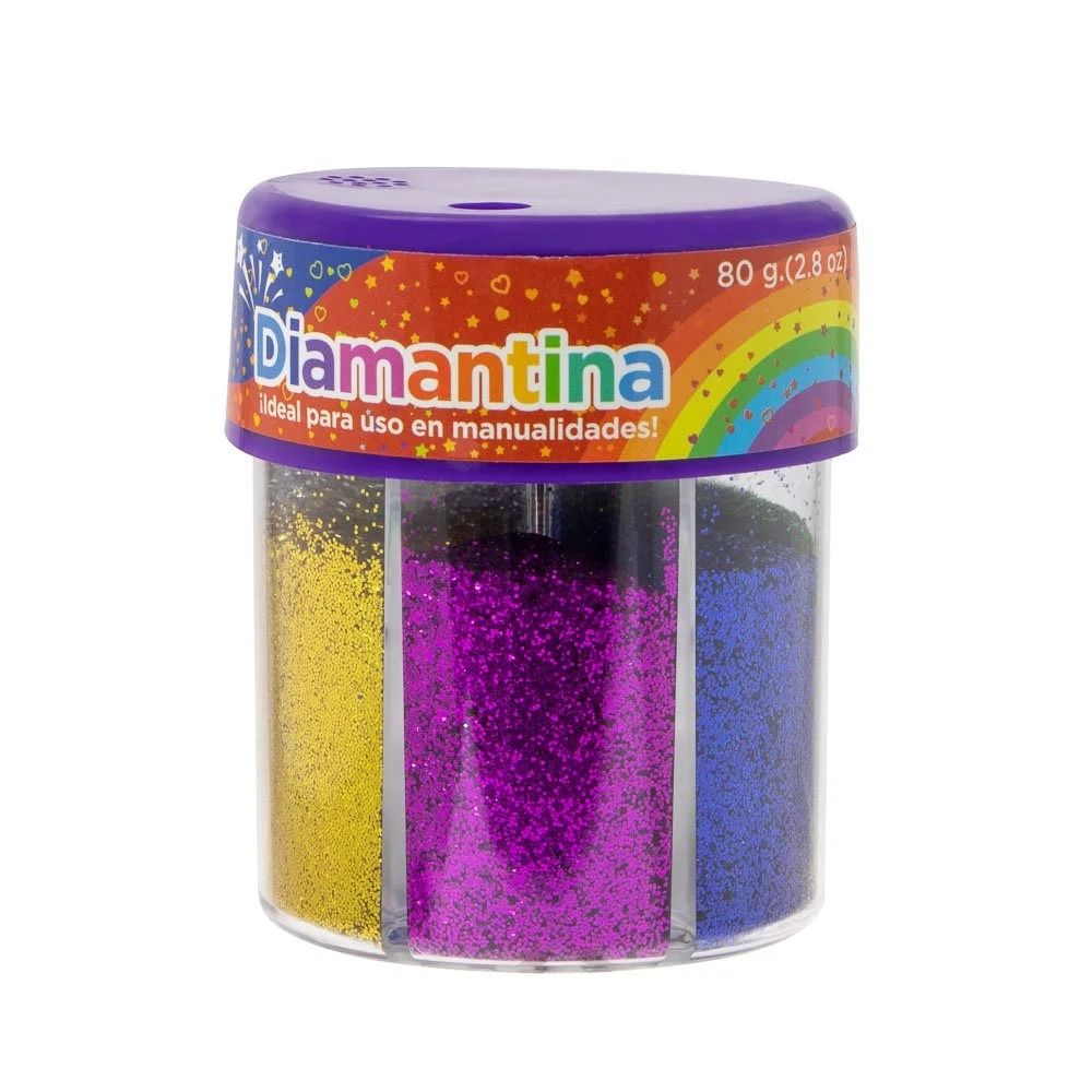 Diamantina metalica 6 colores 80g