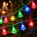 Serie de luces LED 5 m, 20 LED, árbol de Navidad + copo de nieve
