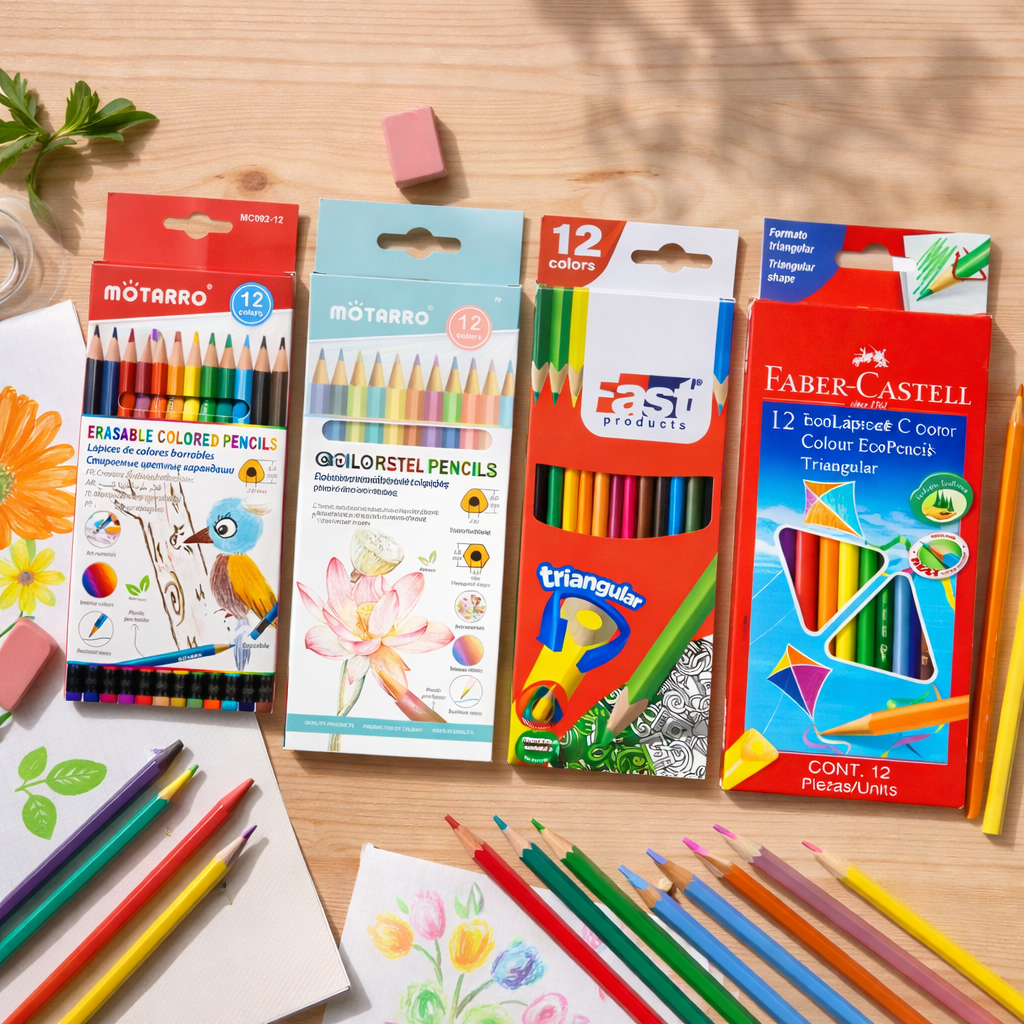 Crayones de madera 12 colores largos