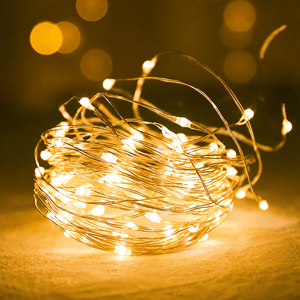 Luces LED alambre 10 metros amarillas
