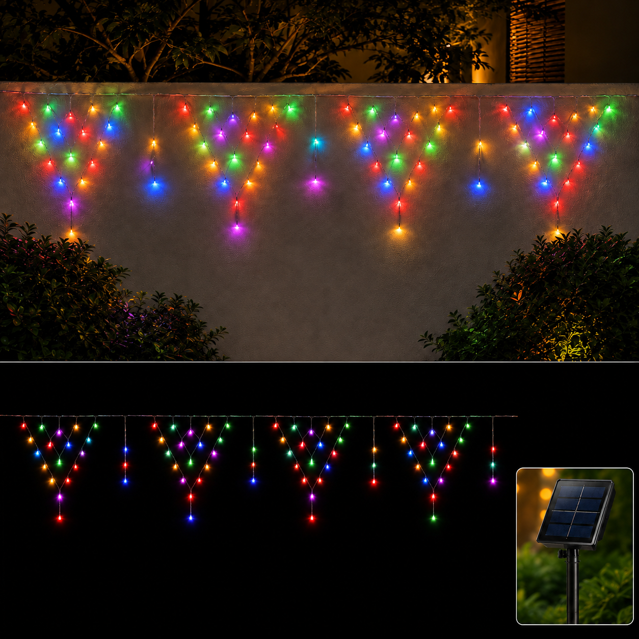 Luces LED solares casada colores 5 metros