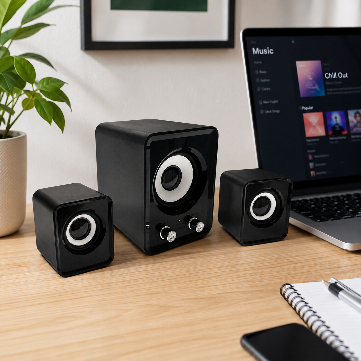Bocinas de 11w + woofer 3 piezas