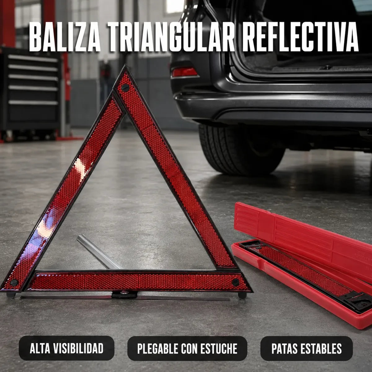 Triangulo reflectivo con estuche