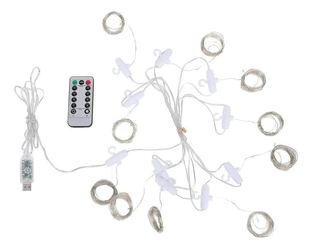 Luces LED usb cortina de alambre blancas
