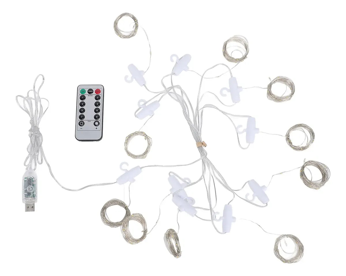 Luces LED usb cortina de alambre blancas