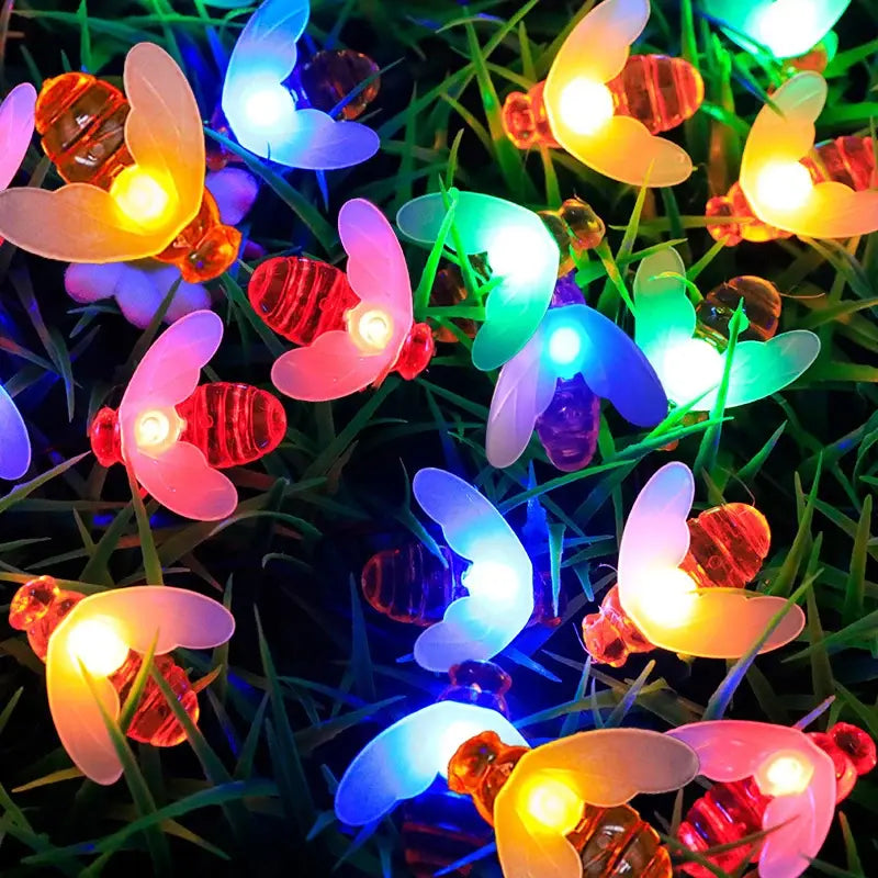 Luces LED  solares colores 6 metros de abejitas