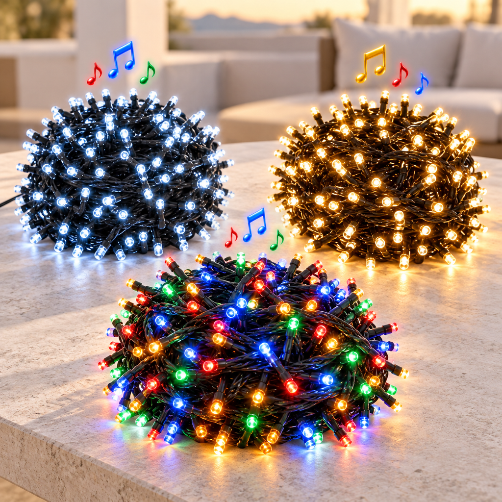 Luces LED con musica 9 metros