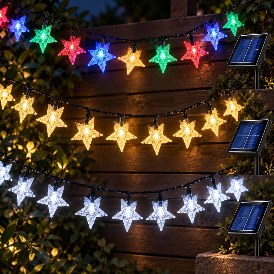 Luces LED de estrellas solares 6mts