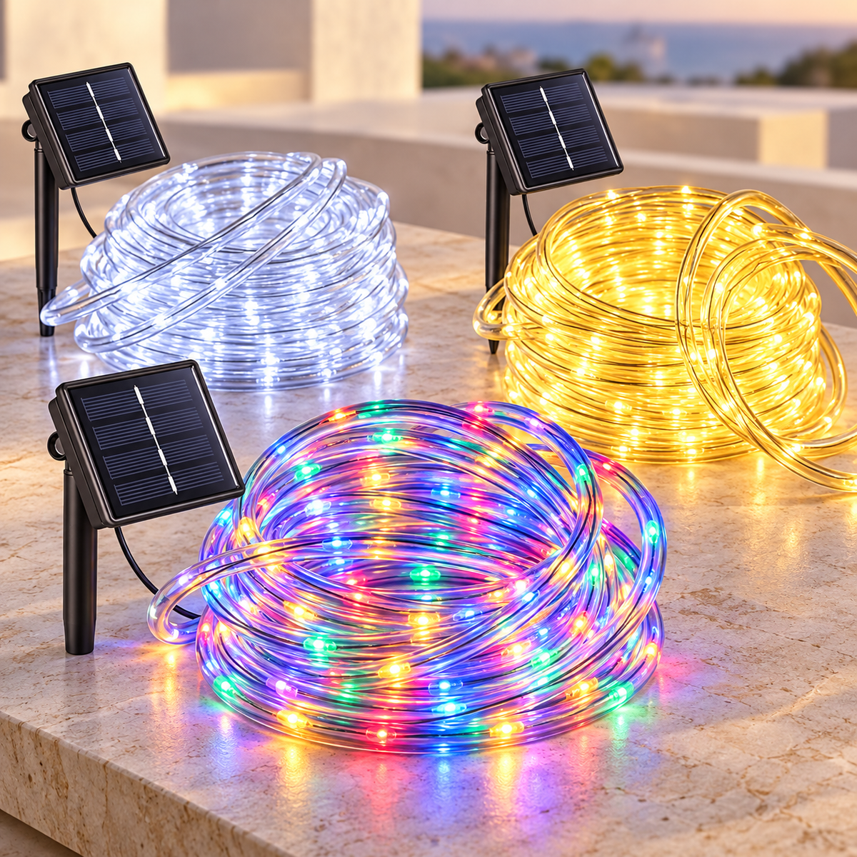 Luces LED solares manguera 10mts