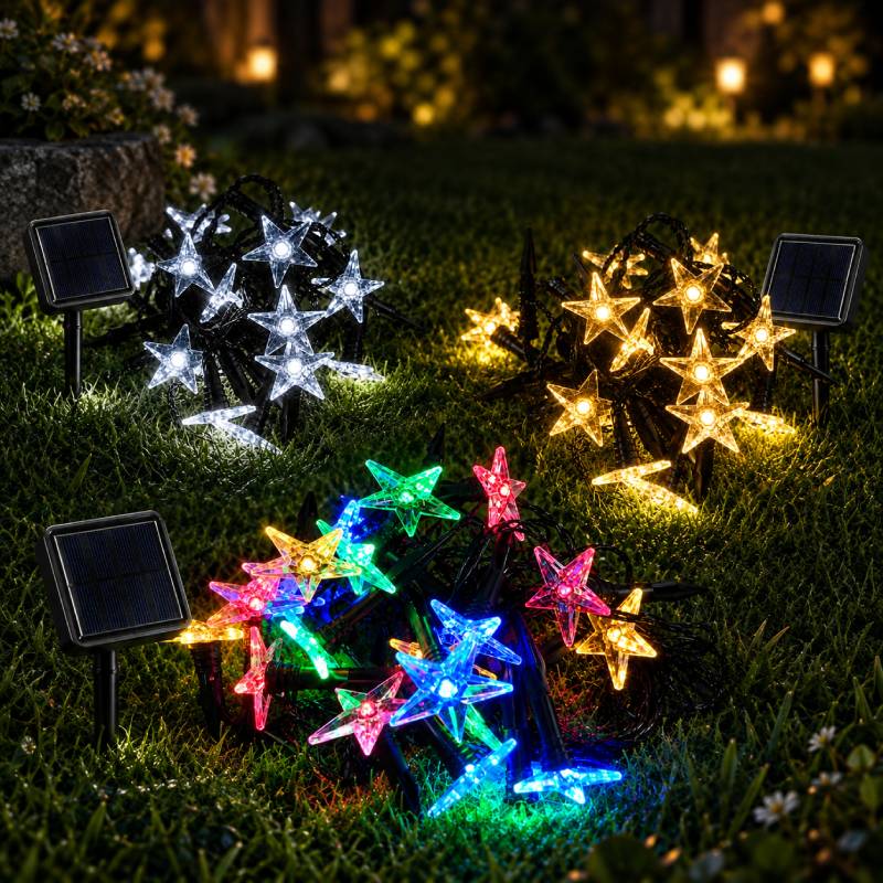 Luces LED solares estrellas 9 metros