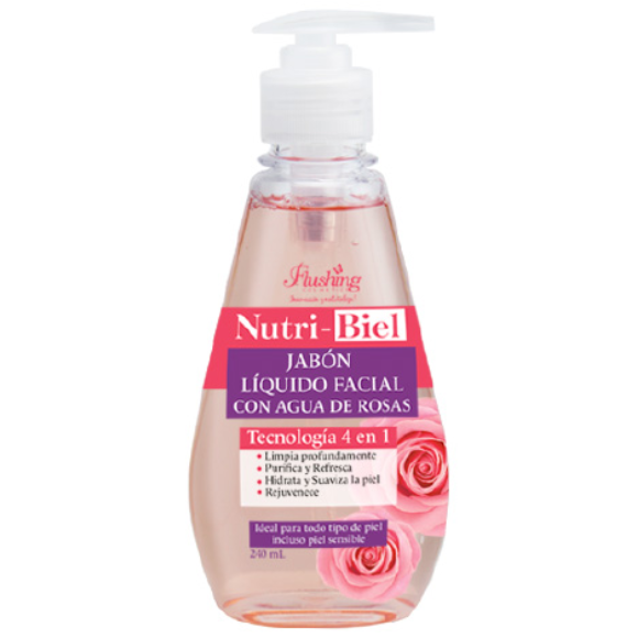 Jabon facial con agua de rosas 240ml