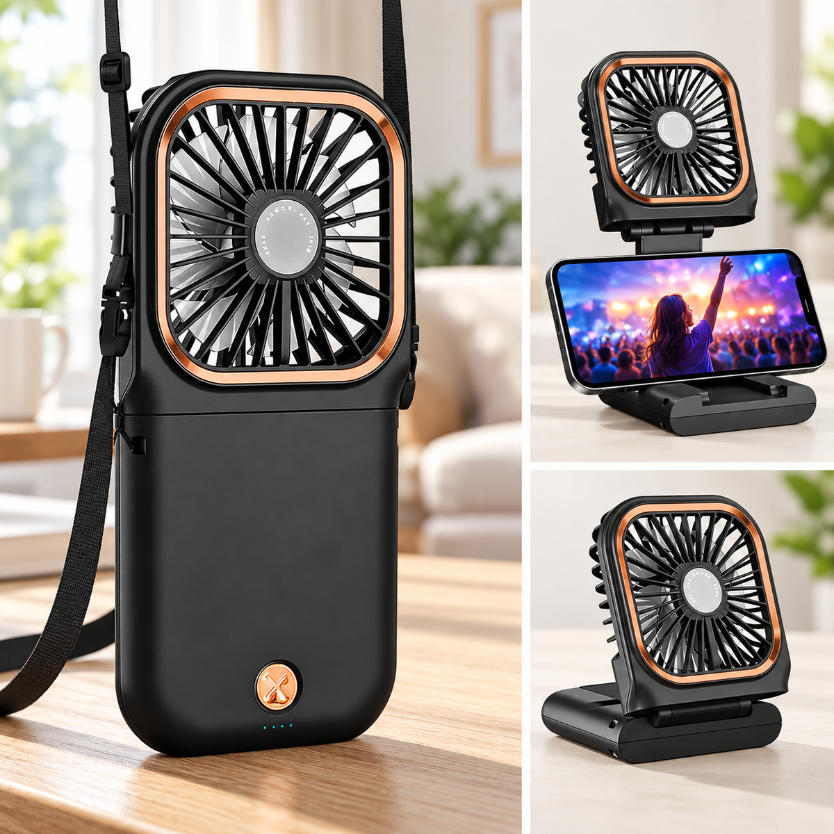 Ventilador mini multiposicion recargable