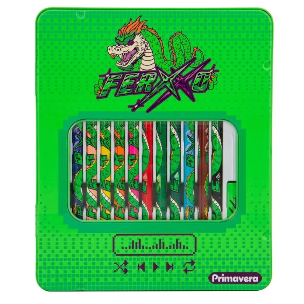 Caja metalica con crayones set 14 piezas - anacate