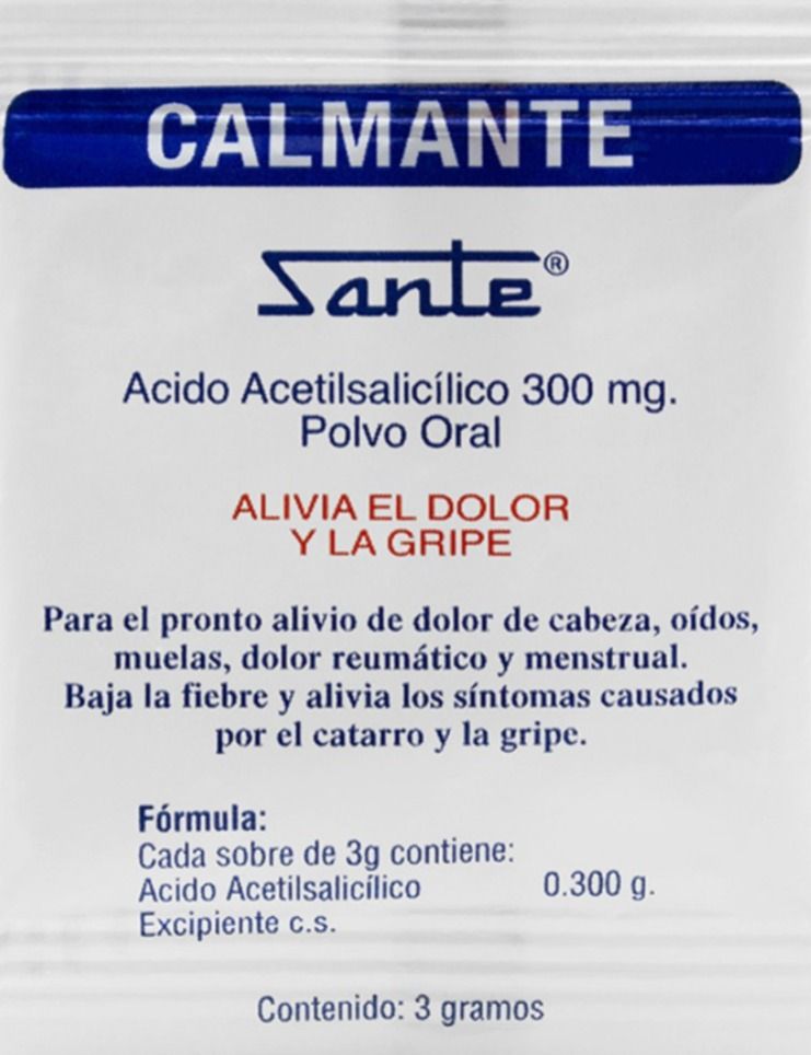 Calmante acido acetilsalicilico 100 sobres - anacate