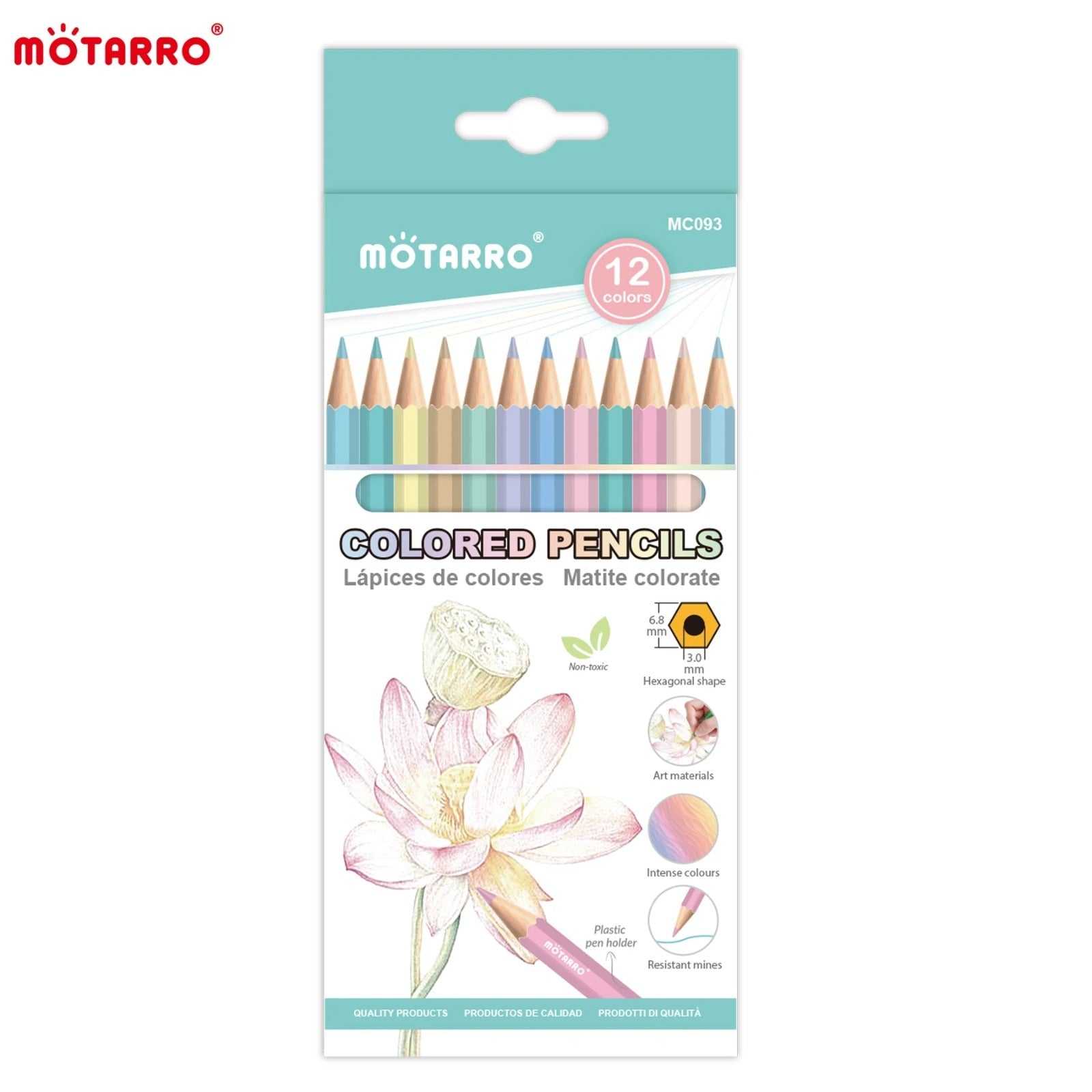 Crayones de madera 12 colores largos - anacate