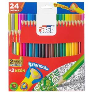 Crayones de madera 24 colores + 2 neon - anacate