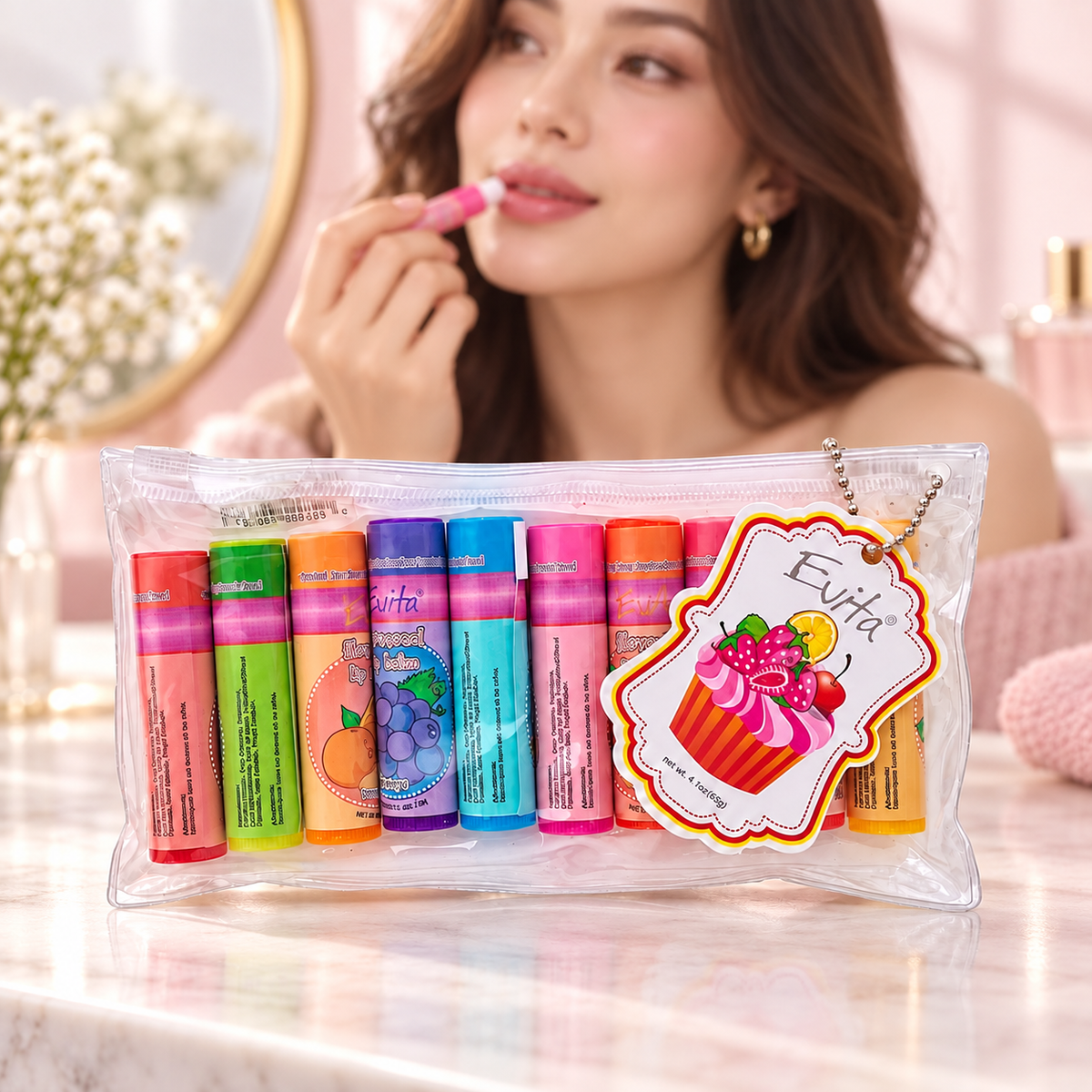 Estuche con 10 protectores labiales - anacate