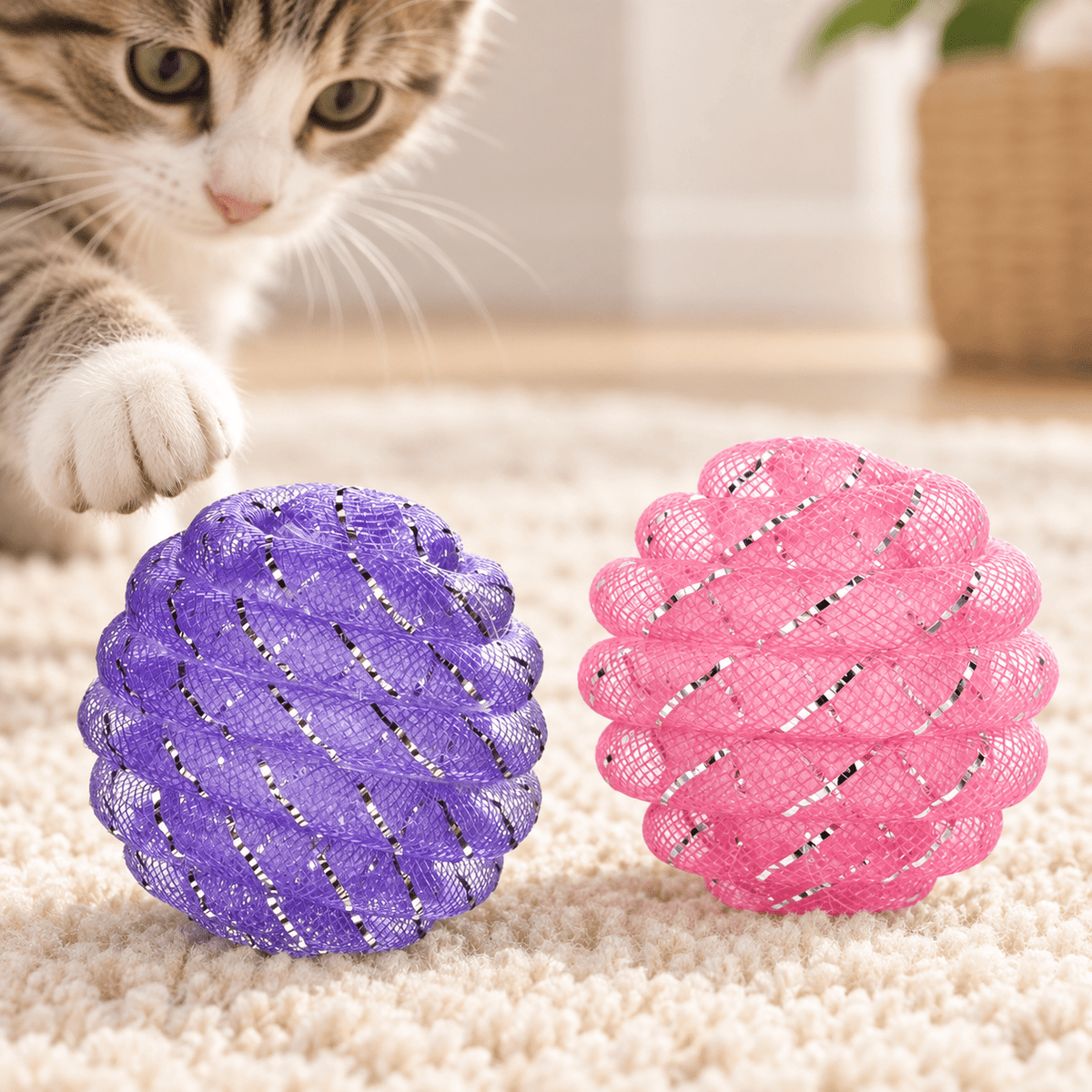 Juguete para gato pelotas 2 piezas FEM - anacate
