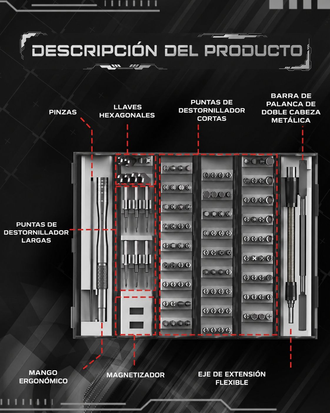 Kit de herramientas 128 en 1 - anacate
