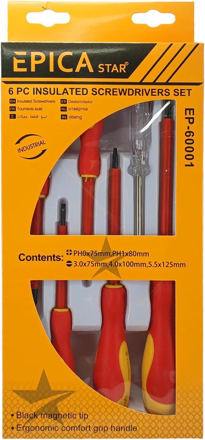 Kit destornillador rojo 6 piezas - anacate
