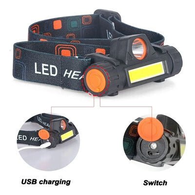 Linterna LEDx2 recargable de cabeza - anacate