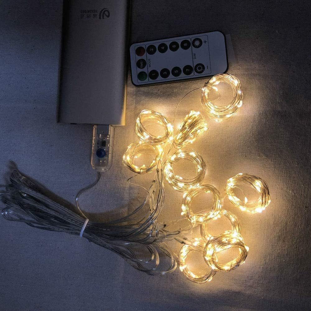 Luces LED de cortina USB 3x2 mts amarillas - anacate